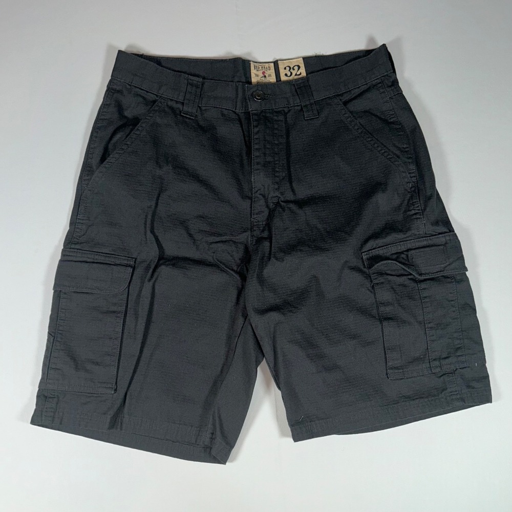 RedHead Cargo Shorts Mens 32 Gray Ripstop Cotton 10 In Outdoor Hiking NWOT